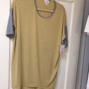 Lularoe irma mustard raglan sleeve xs